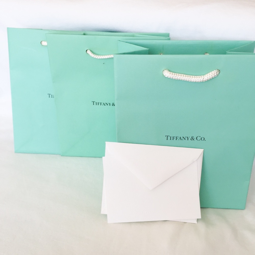 3 Tiffany gift bags + 1 blank enclosure card